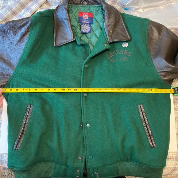 RARE Vintage Reebok NFL Gridiron Classic‎ Green Bay Packers Varsity Jacket XL - Picture 14 of 15